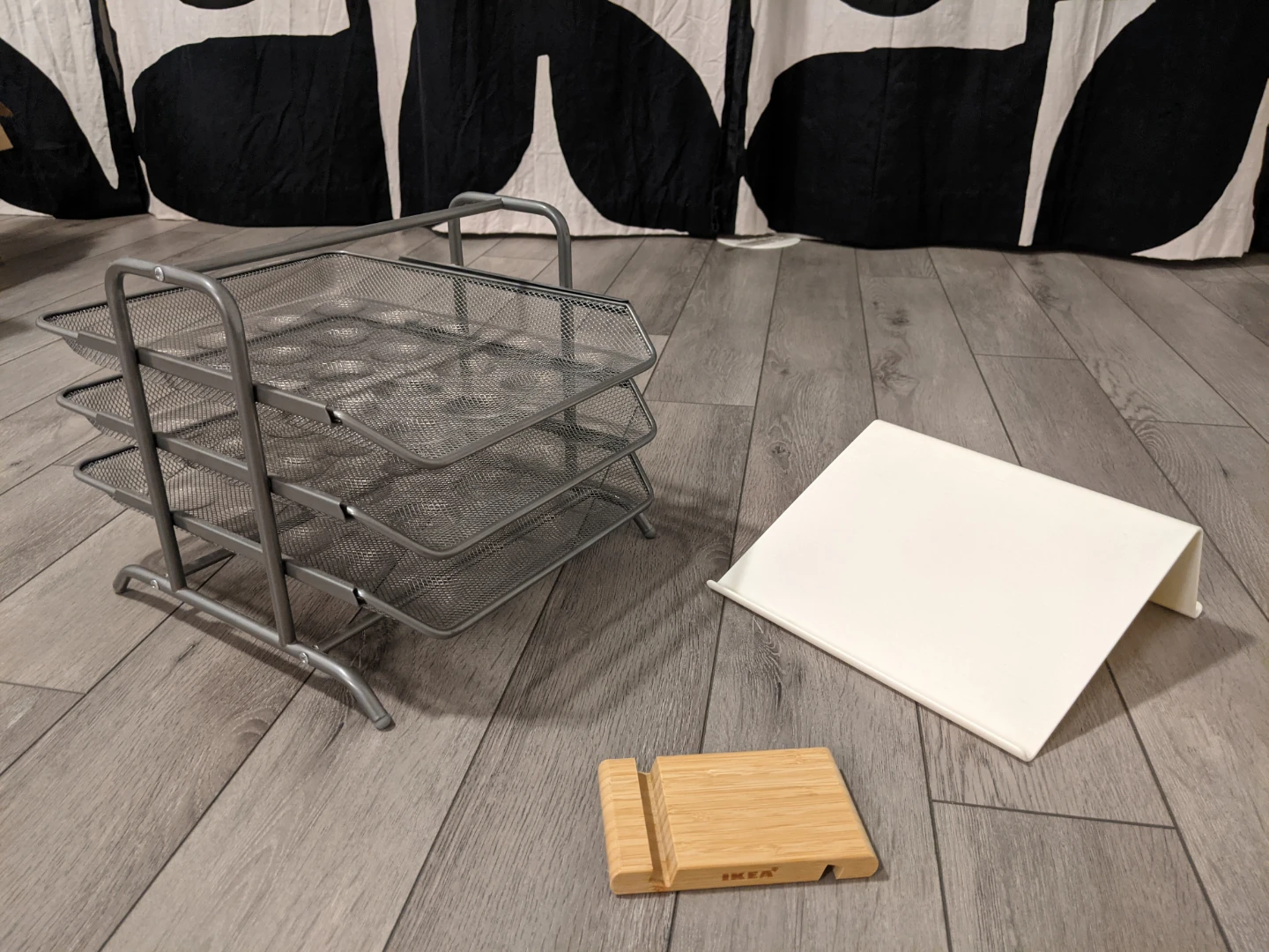 3-Tier Mesh Desk Organizer & Ikea Phone(Tablet ) Stand