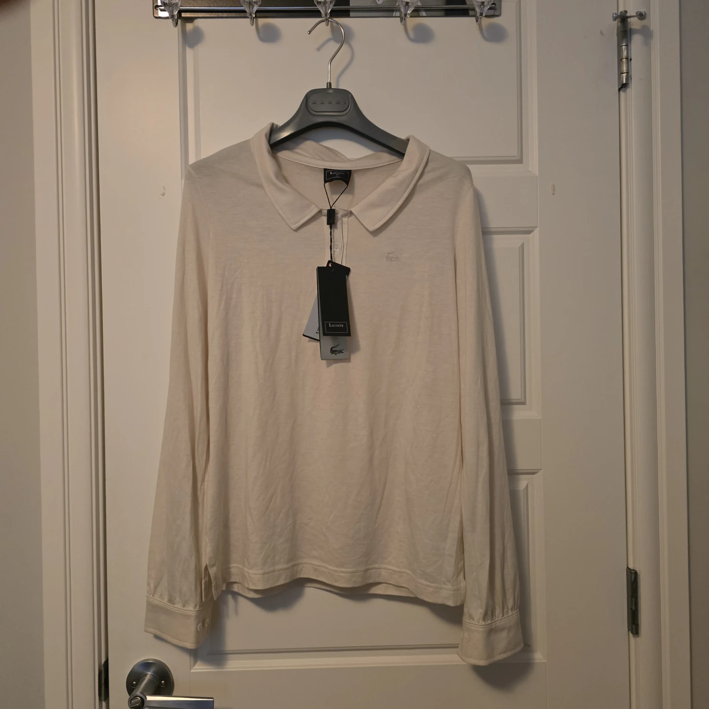 Lacoste Long Sleeve Polo Shirt - Cream - Size 42 - photo 2