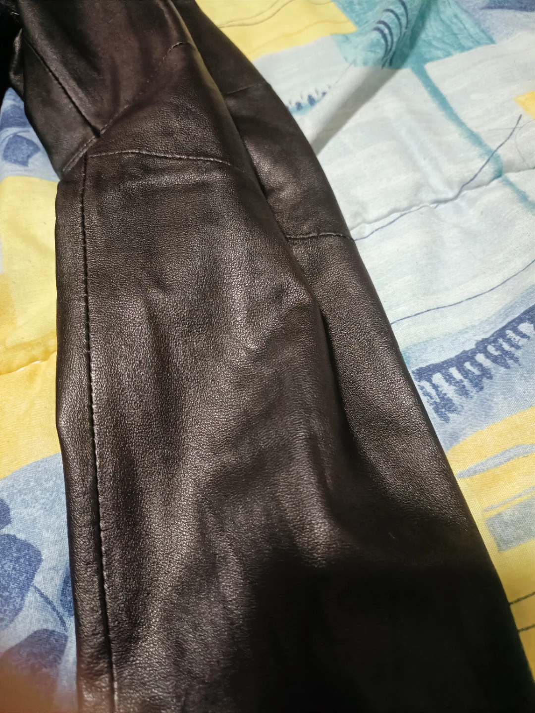 Black Leather Blazer with Fur Collar - photo 3