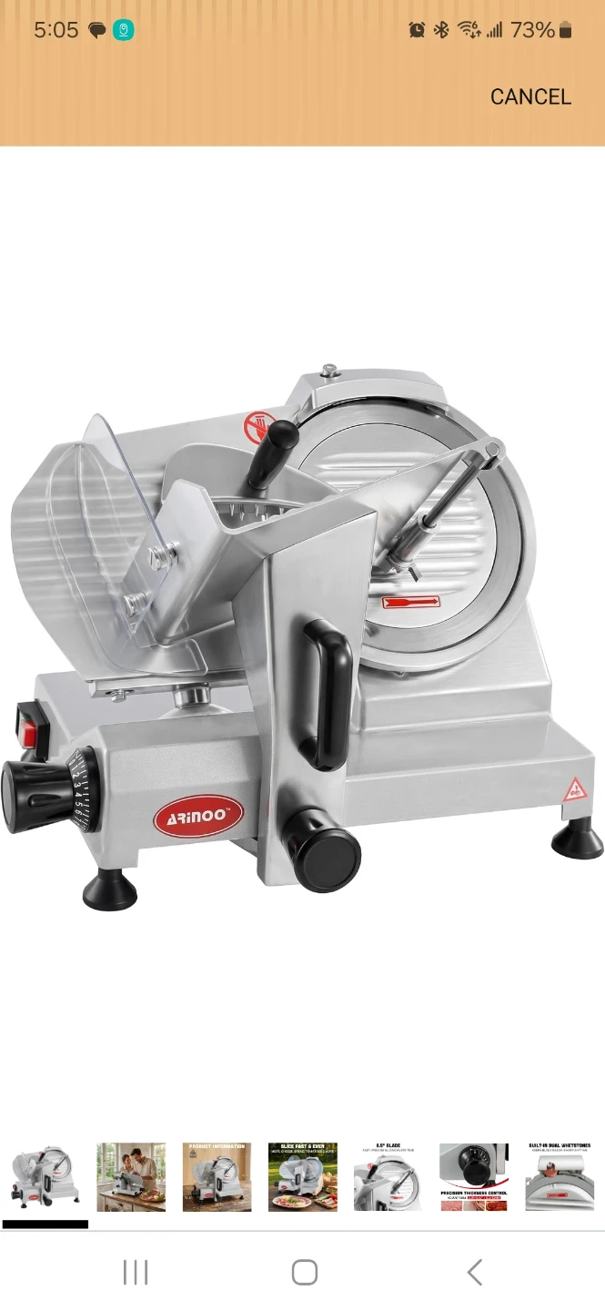 ARINOO Meat Slicer 8.5" Blade
