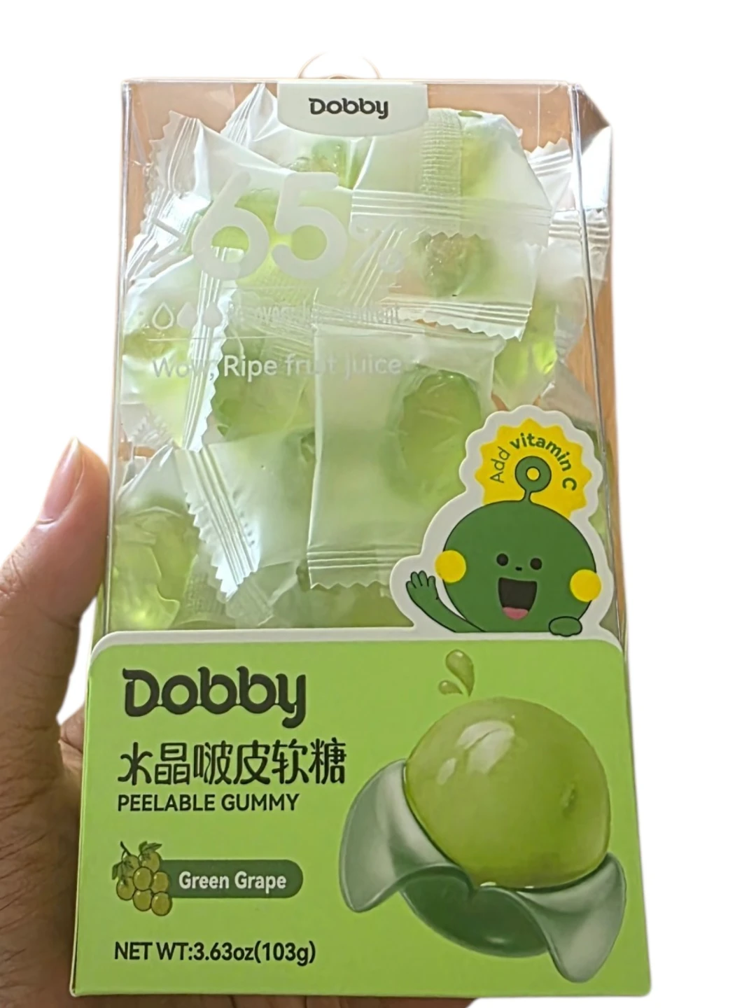 Dobby Peelable Gummy Candy - Green Grape