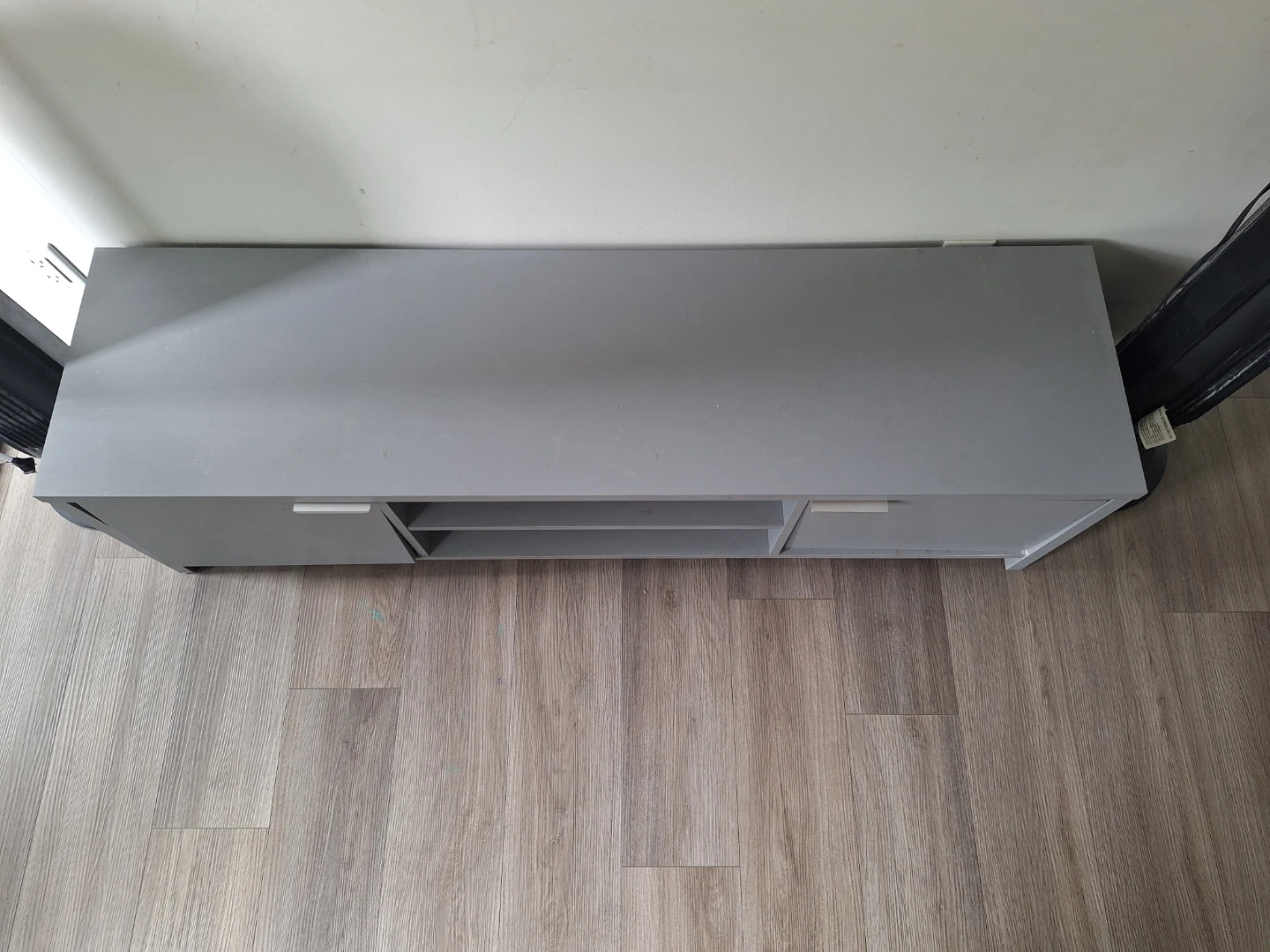 Grey TV Stand with Storage - photo 2