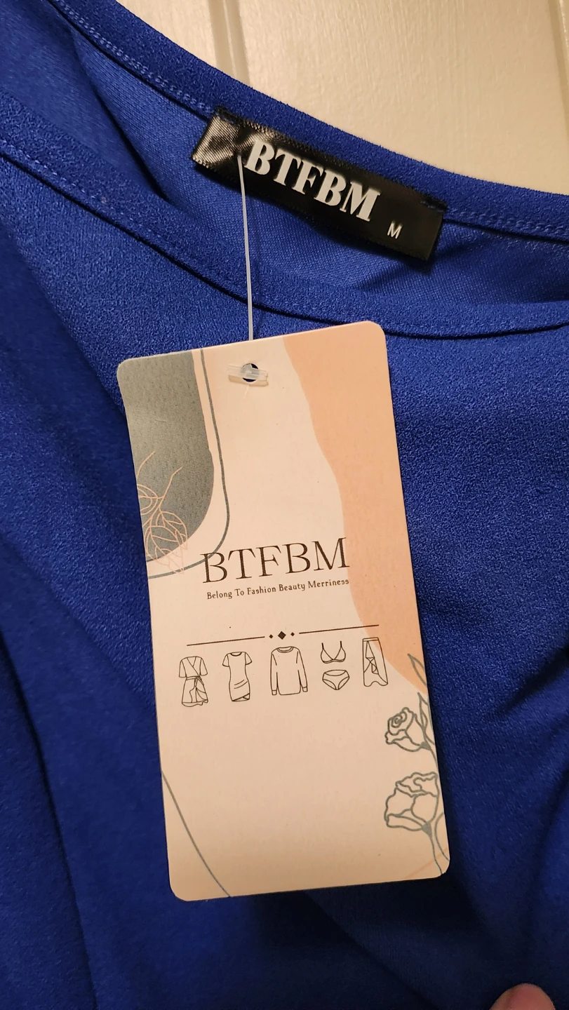 BTFBM Blue One-Shoulder Ruffle Dress - Size M - photo 3