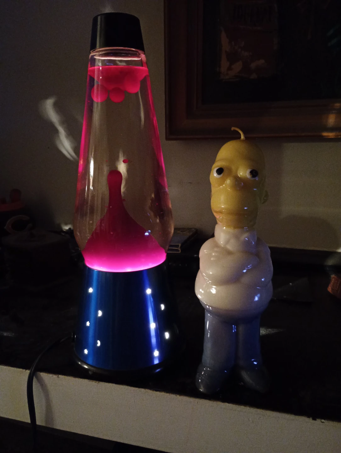 Lava Lamp with Homer Simpson Candle