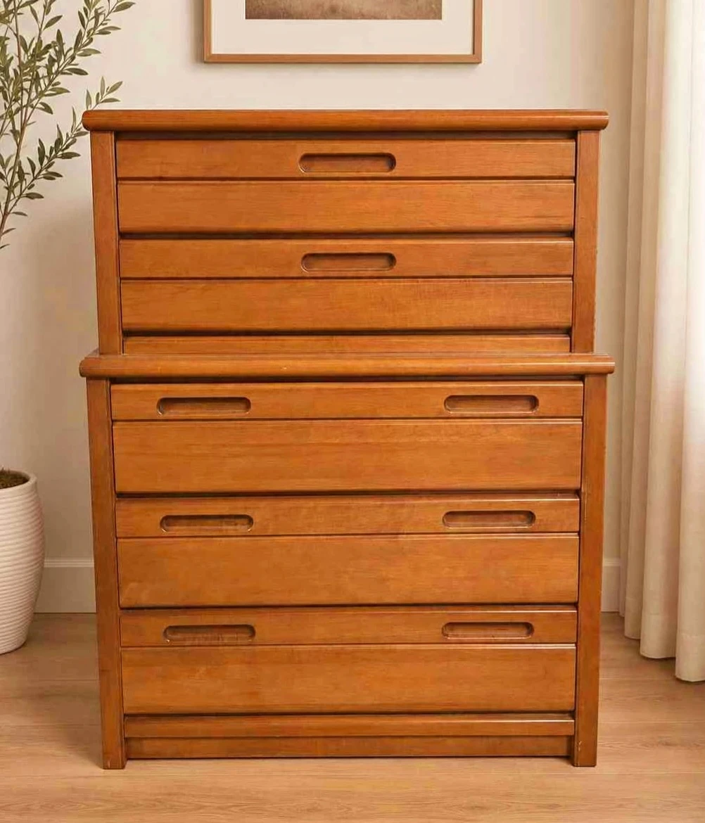MCM Solid Wood 5 Drawer Tallboy Dresser (Delivery Available)