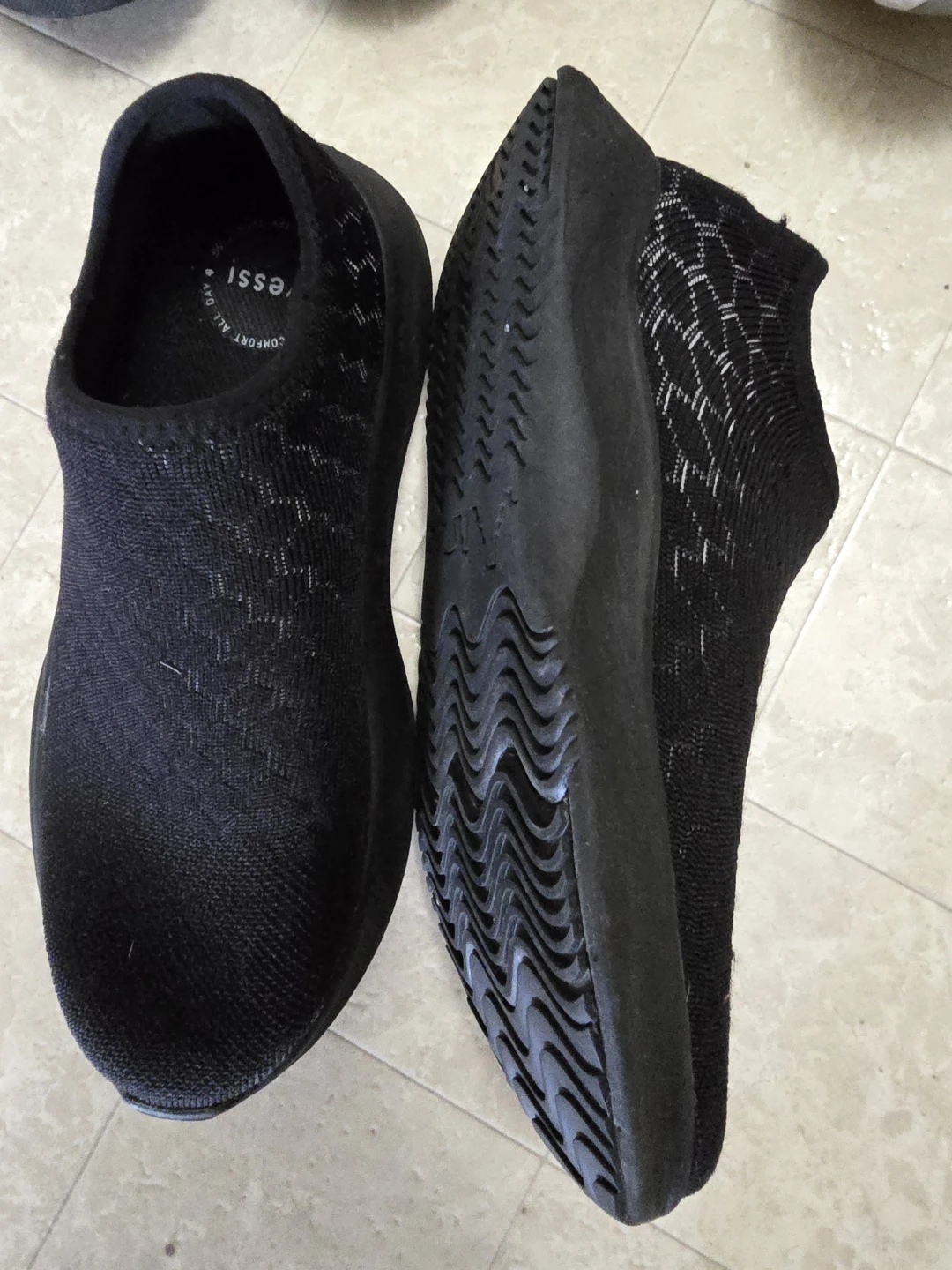 Vessi Black Knit Slip-On Shoes everyday - photo 4