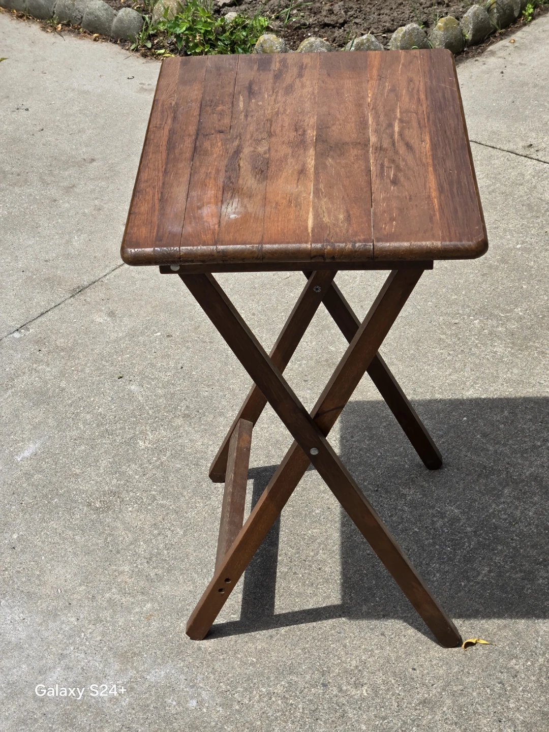 Vintage Wooden Folding Tray Table - photo 5