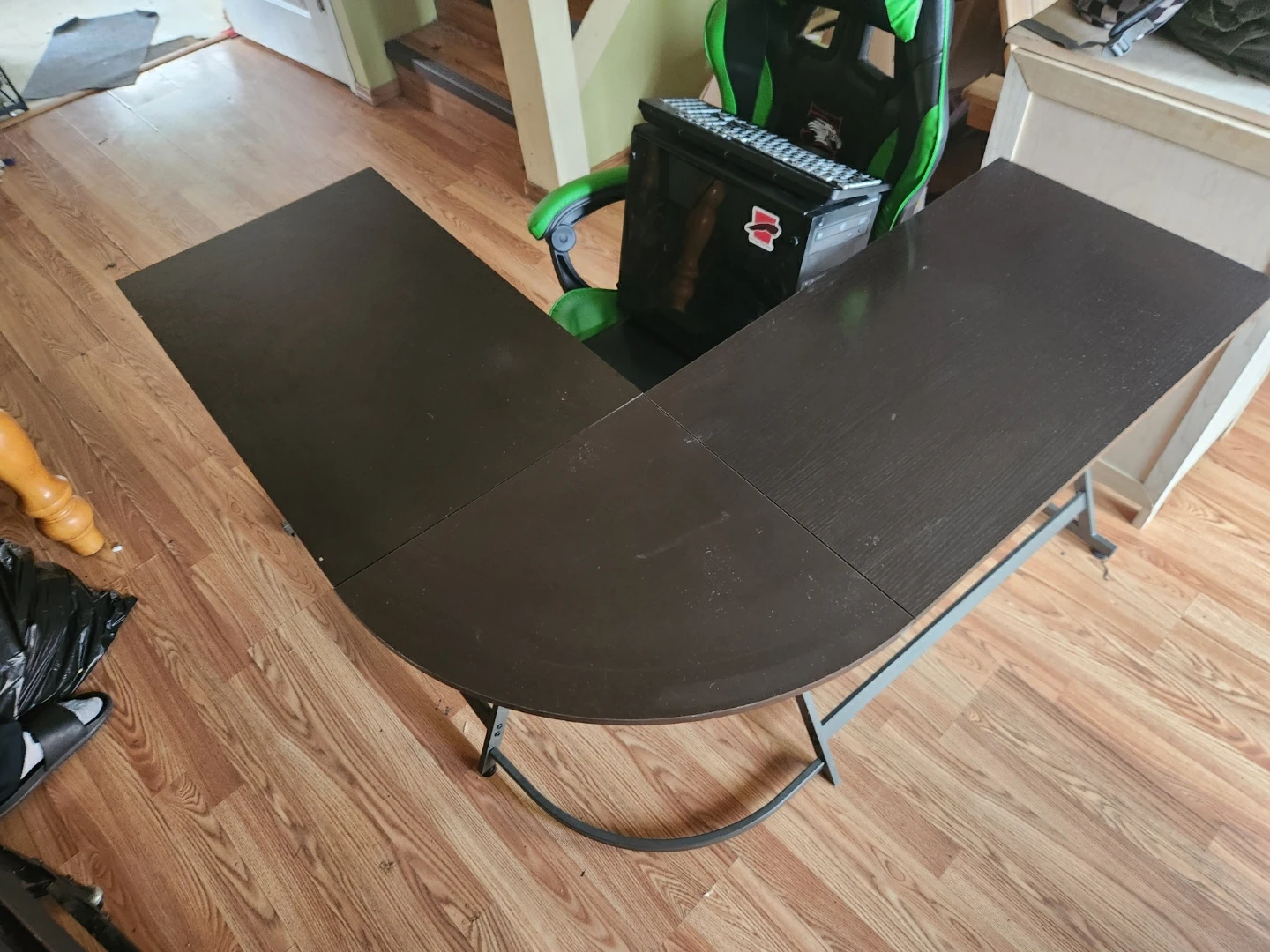 Dark Brown L-Shaped Desk