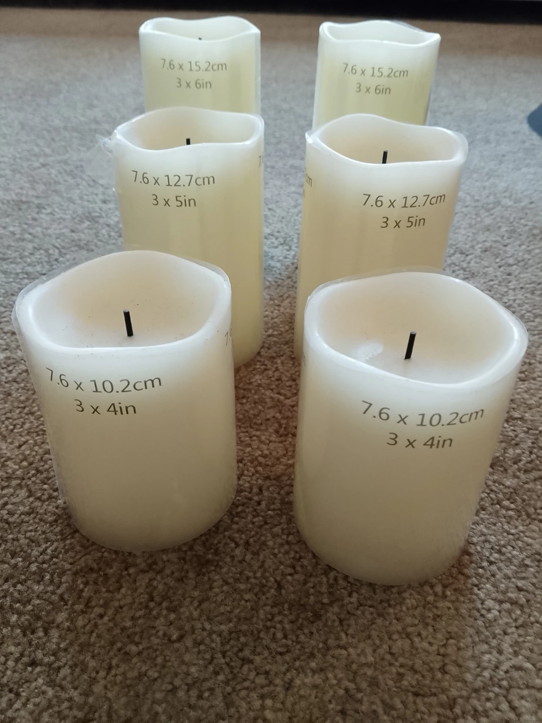 Set of 6 LED Pillar Candles