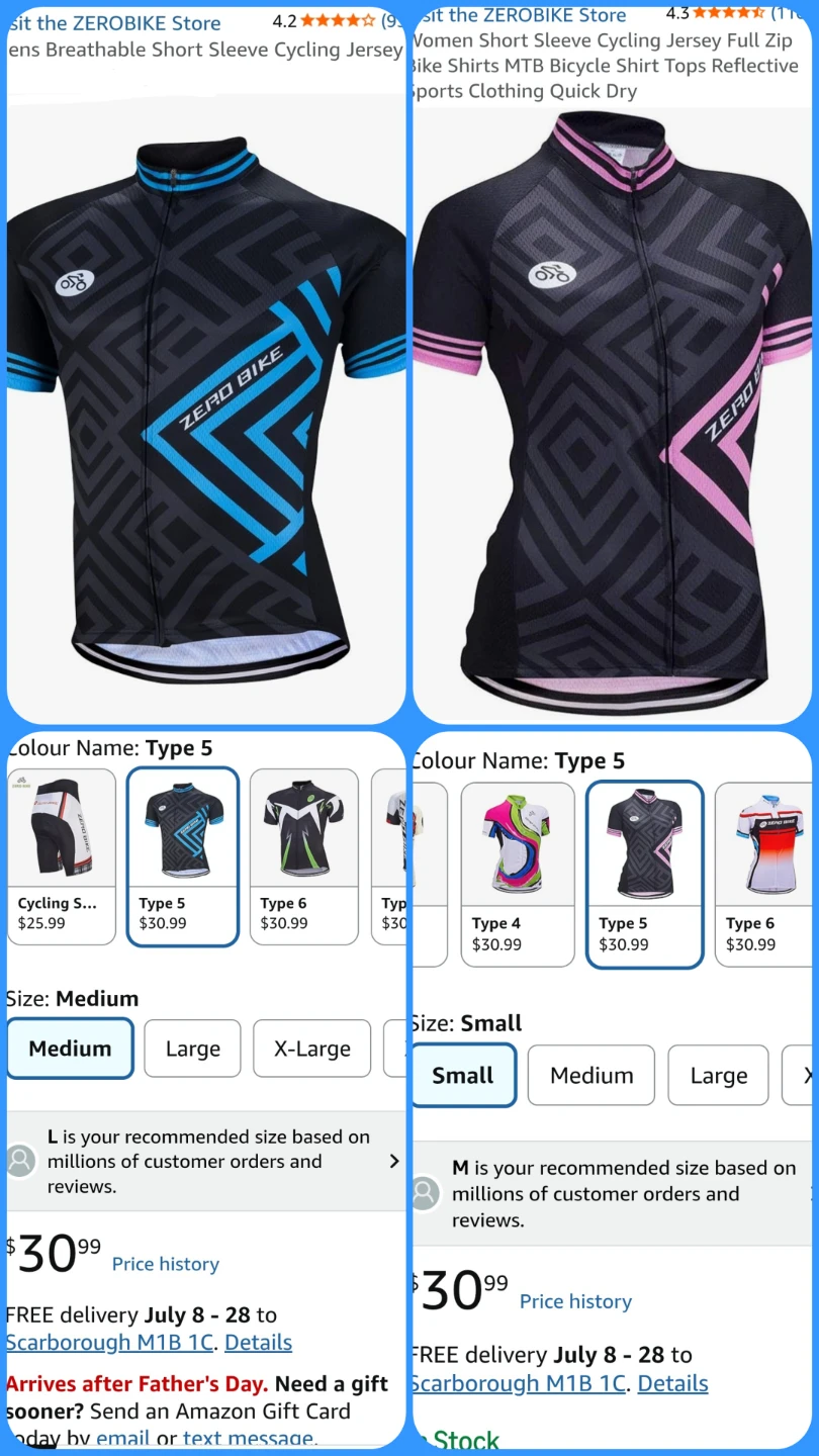 Couple's Bike Short Sleeve Cycling Jerseys - photo 3