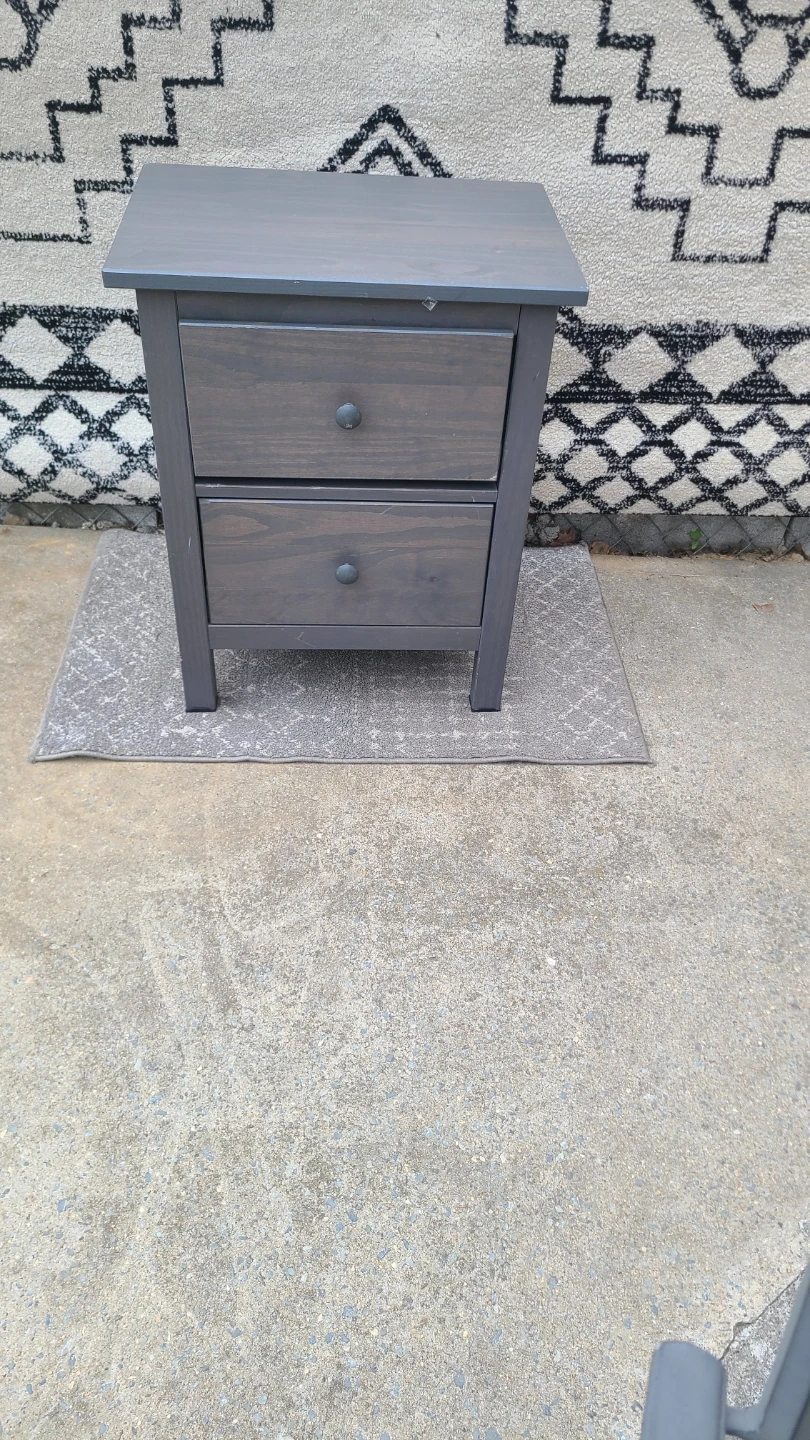 Gray 2-Drawer Nightstand
