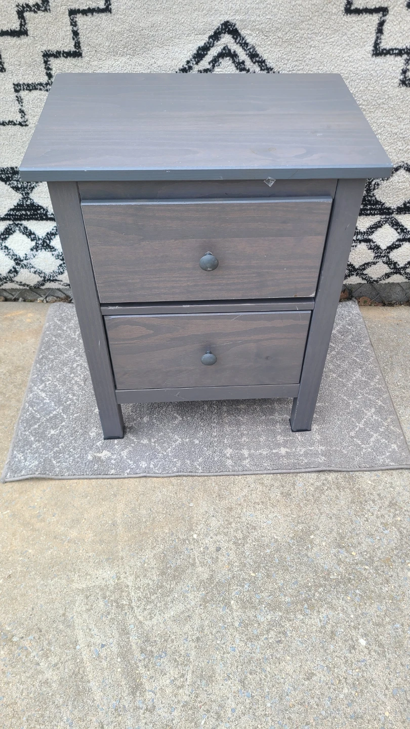Gray 2-Drawer Nightstand - photo 2