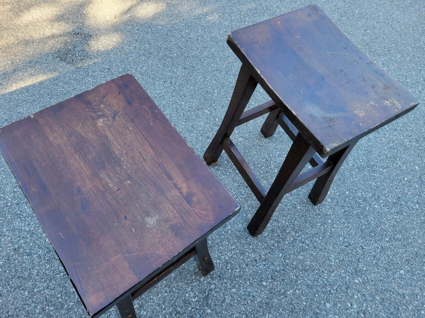 Set of 2 Wooden Stools. $10 Each. - photo 3