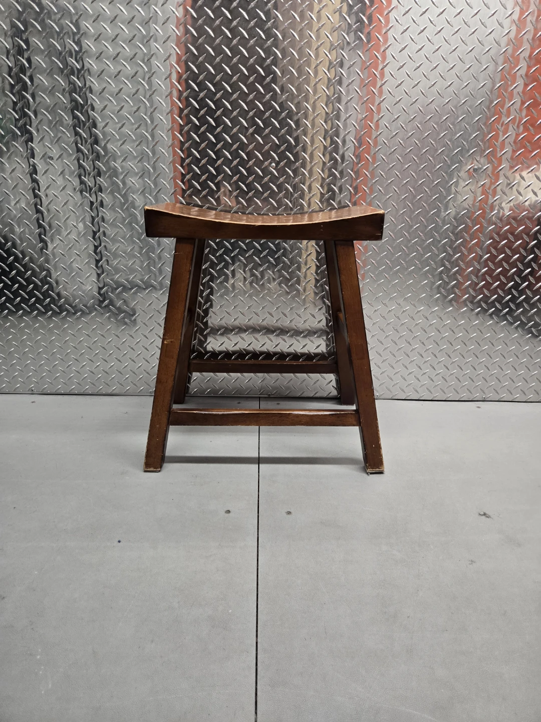 Solid Wood Curved Saddle Seat Accent Stool - 21" Height - photo 2