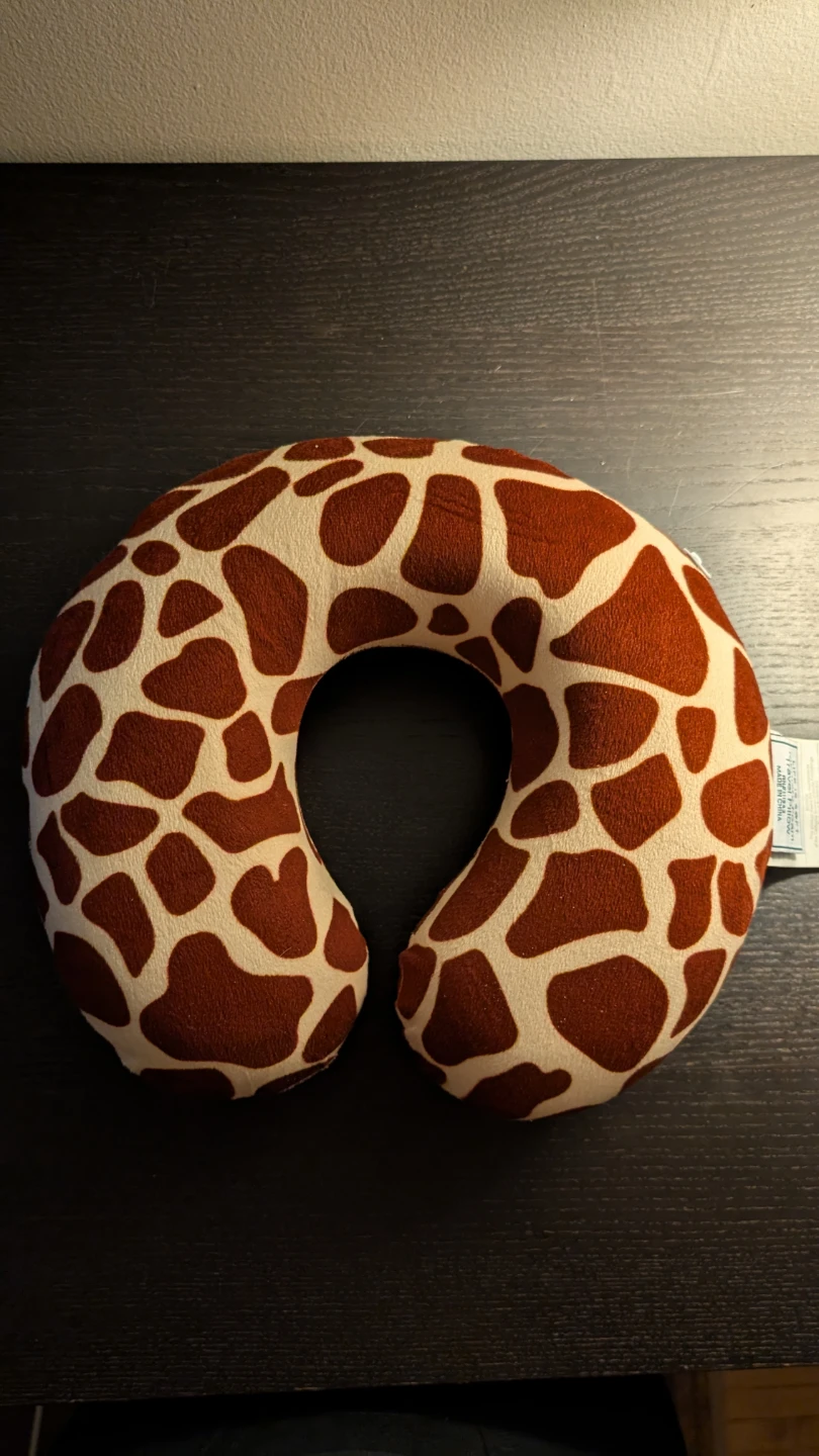 Memory Foam Travel Pillow - Giraffe Print