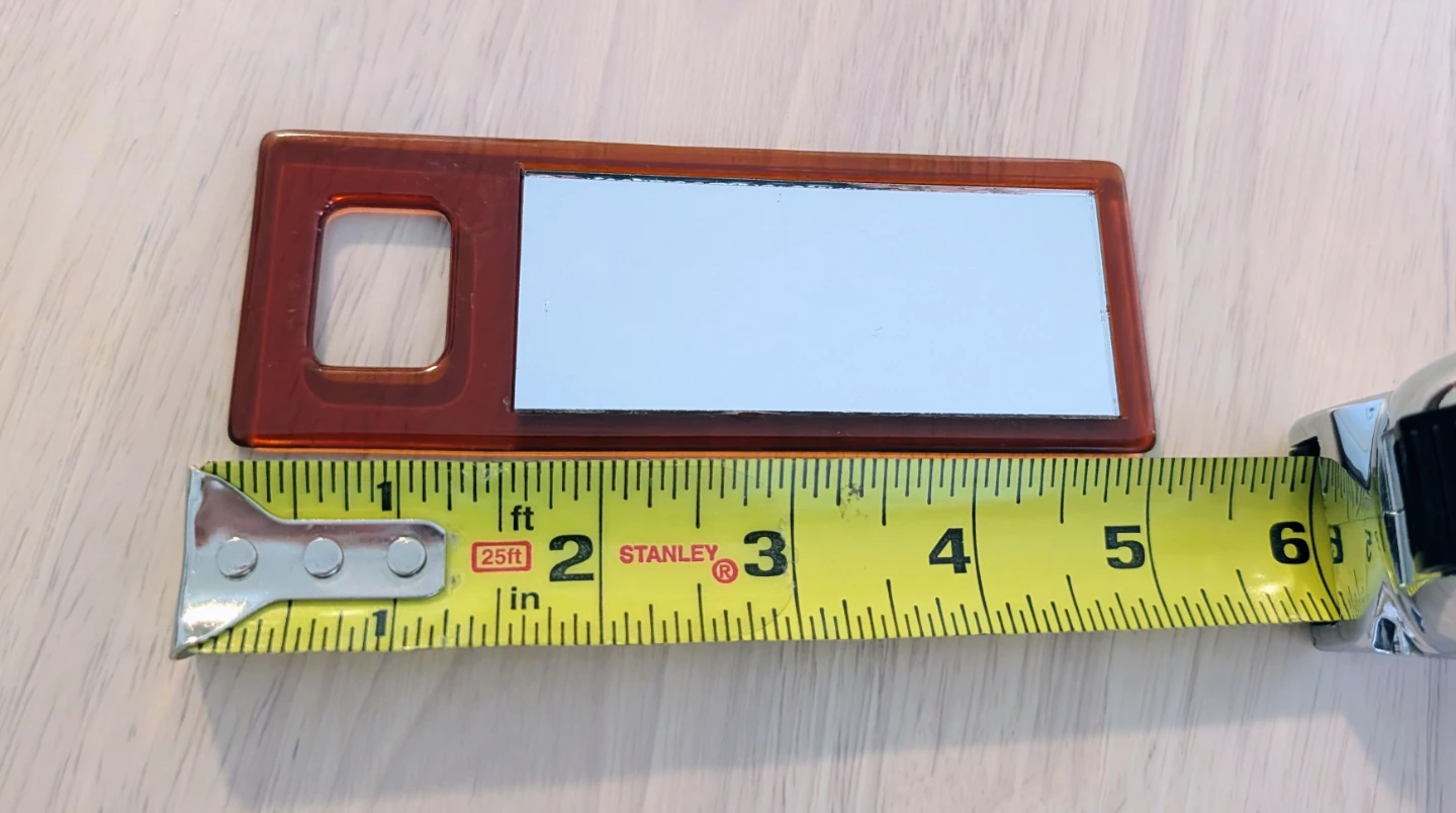 Amber Brown Compact Mirror with Keychain Hole