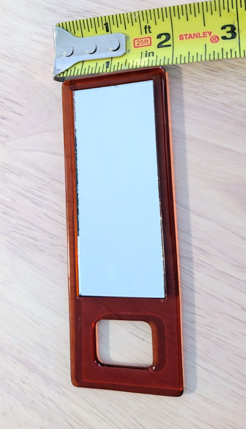 Amber Brown Compact Mirror with Keychain Hole - photo 2