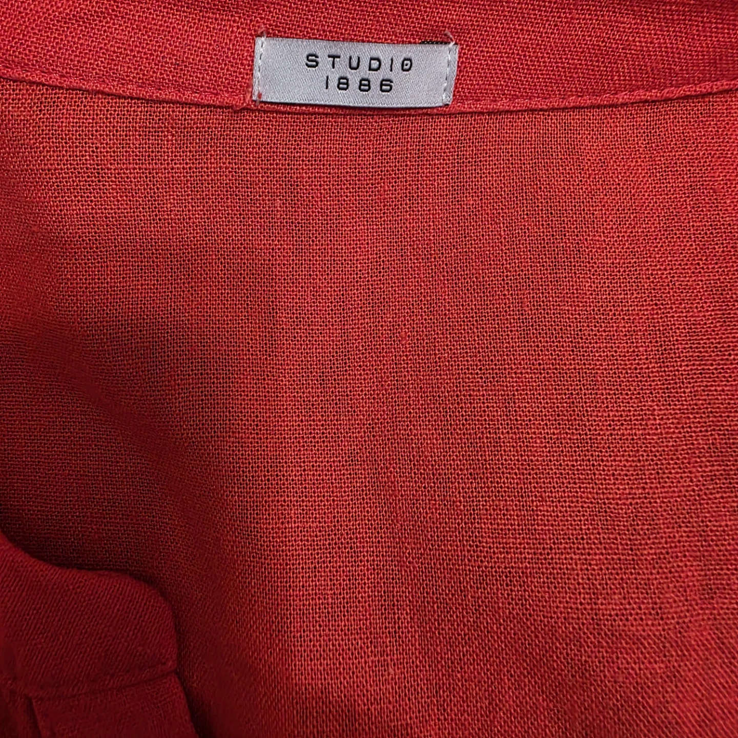 Studio 1886 Coral Red Linen Blend Tie-Front Shirt L/G (12-14) - photo 4