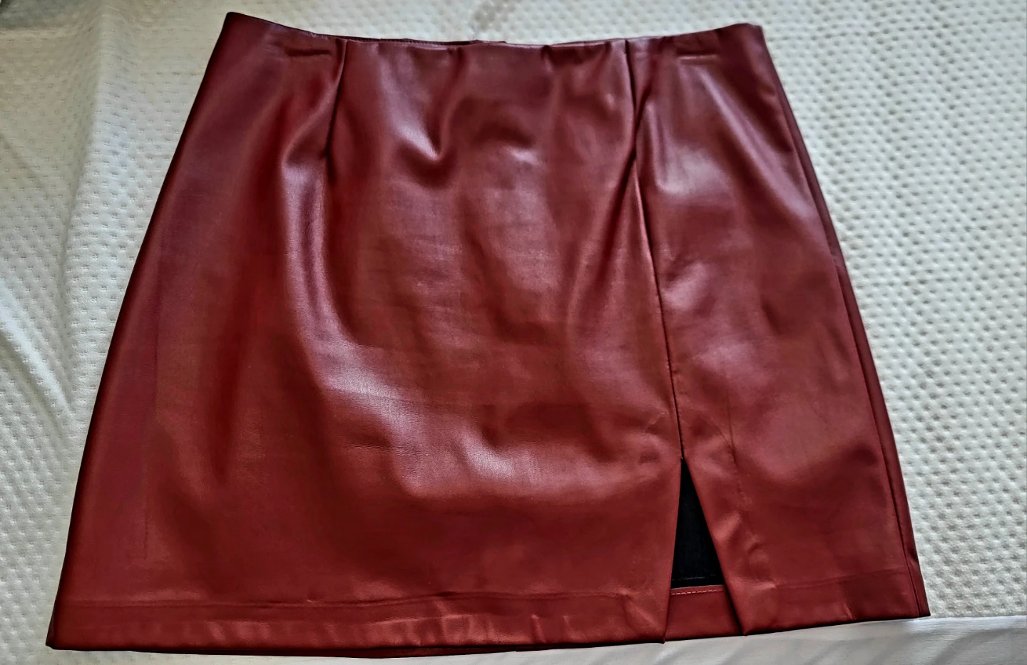 ONLY Faux Leather Mini Skirt - Burgundy