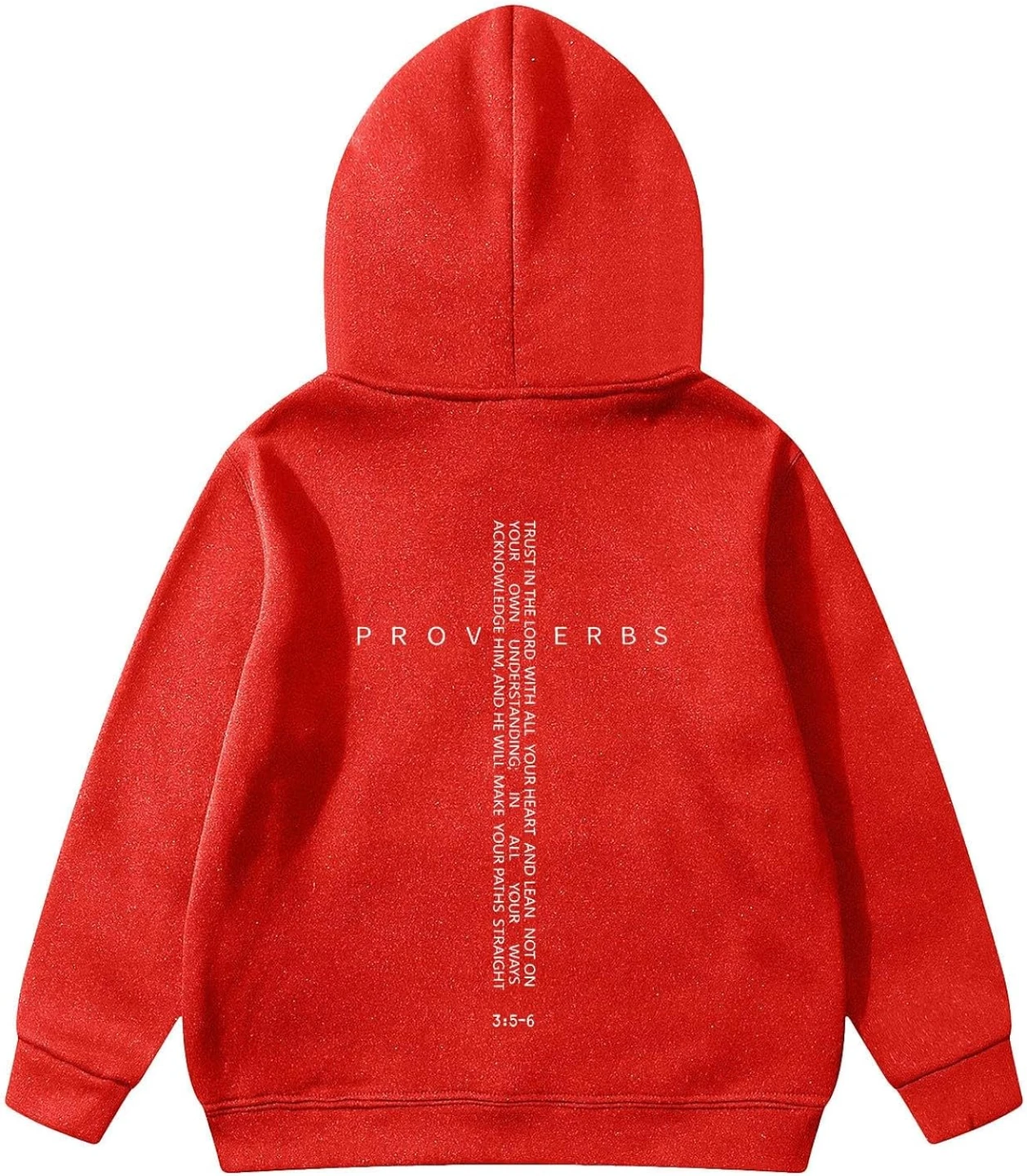 Kids Red Hoodie with Proverbs 3:5-6 verse
