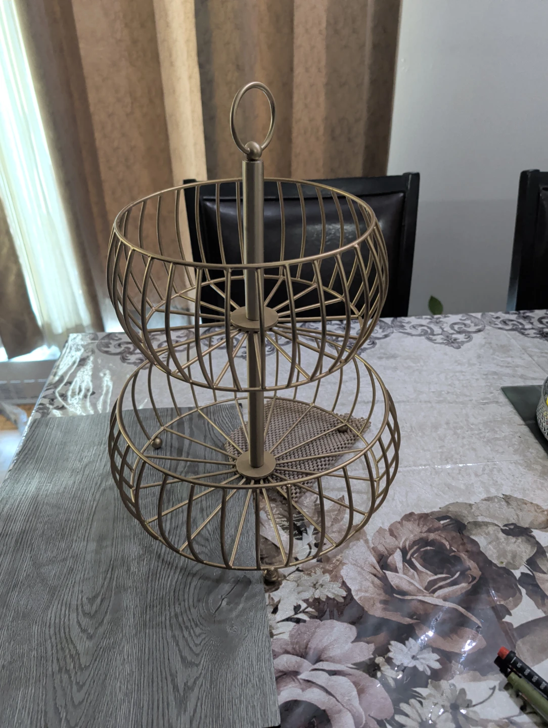 Gold 2-Tier Fruit Basket Stand - photo 2