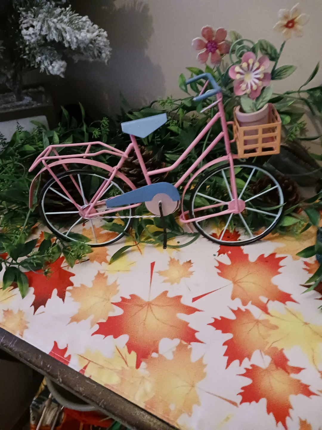 Pink Decorative Bicycle with Flowers