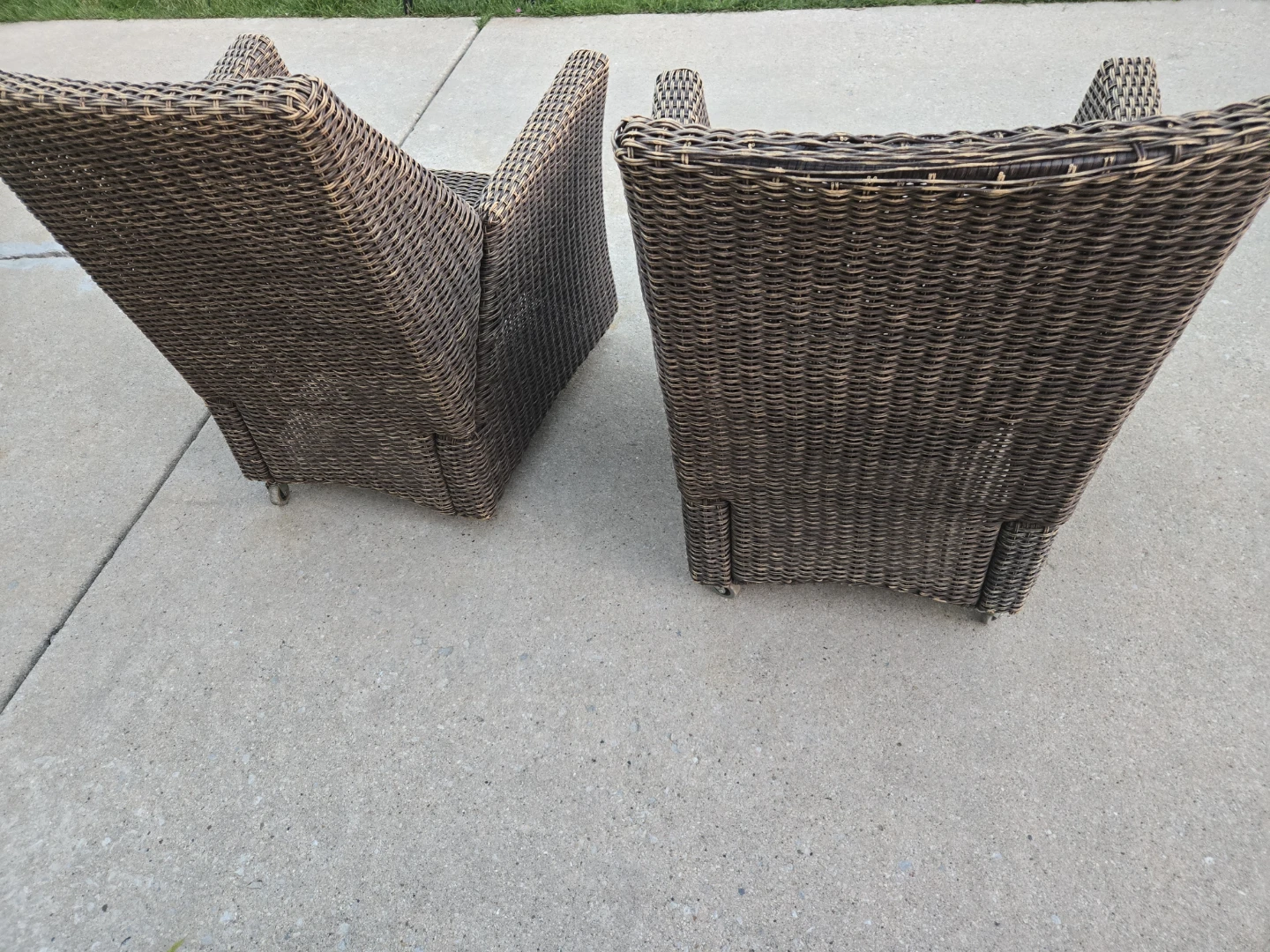 Wicker Arm Chairs with Wheels - Set of 2 - photo 3