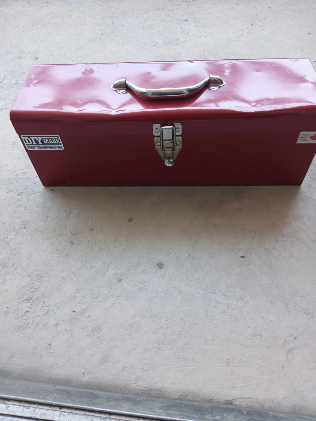 DIY MARK Red Metal Toolbox with Tray