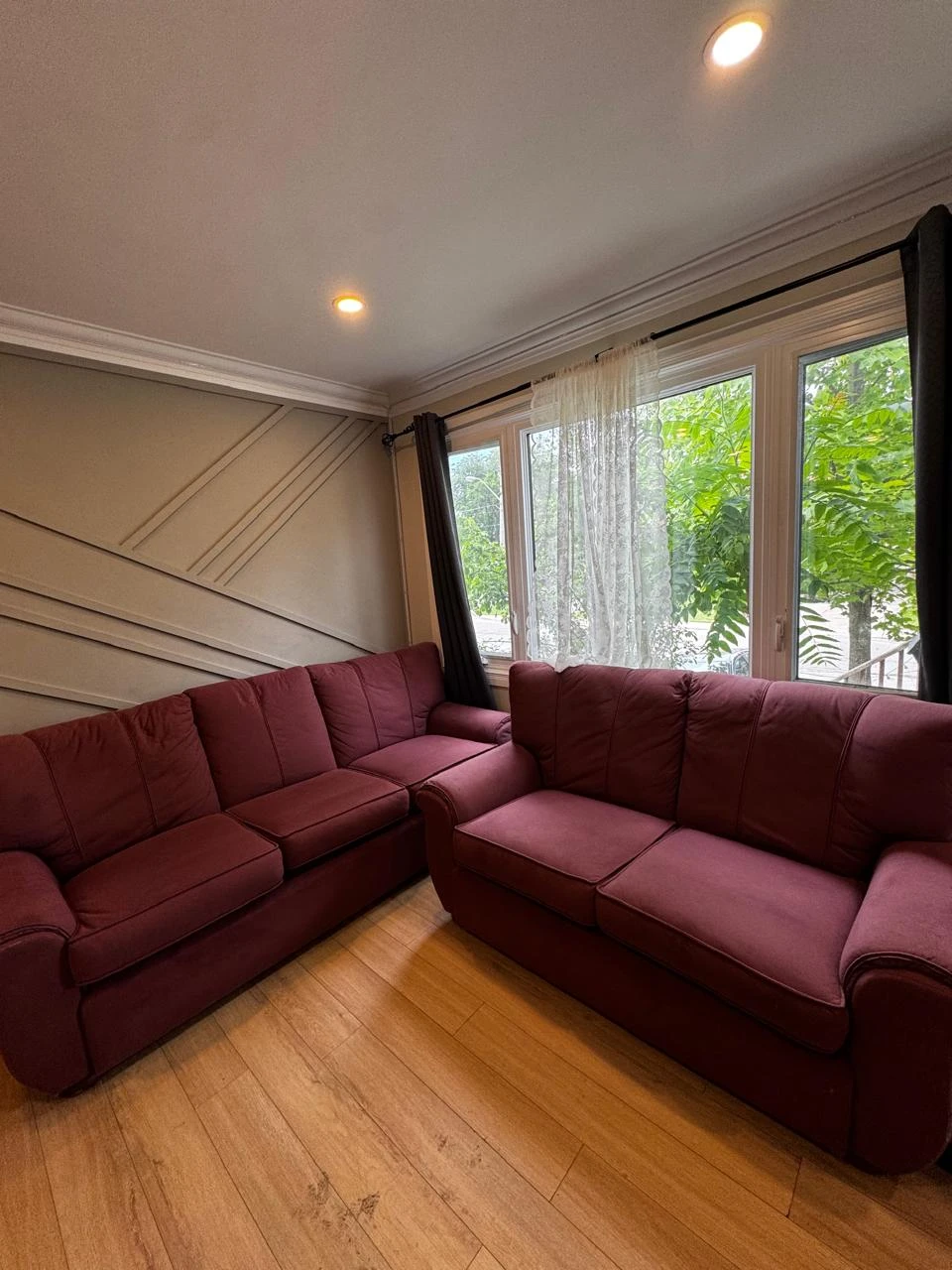 Maroon Sectional Sofa
