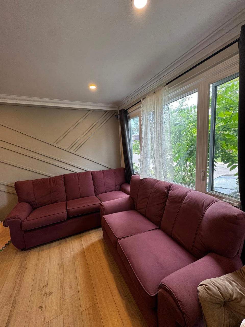 Maroon Sectional Sofa - photo 2