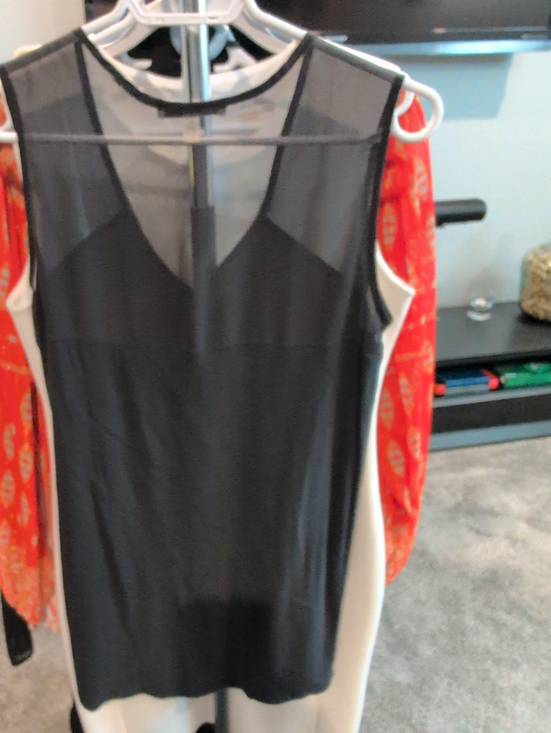 DKNYC Black Sheer Panel Sleeveless Top - Size M - photo 3