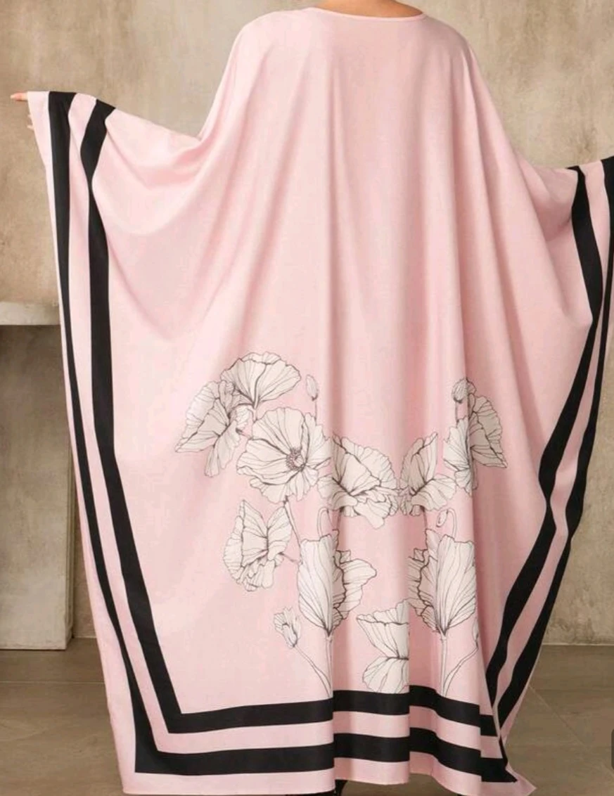New Pink elegant Kaftan Dress with Floral Print - photo 2