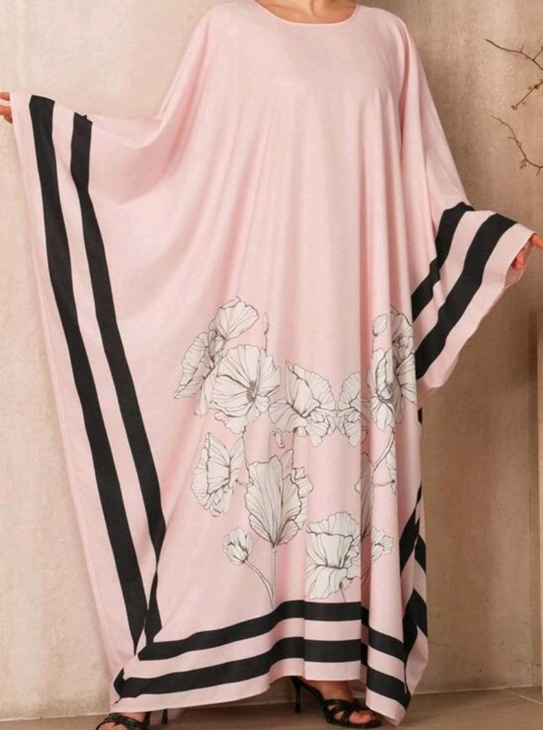 New Pink elegant Kaftan Dress with Floral Print - photo 3
