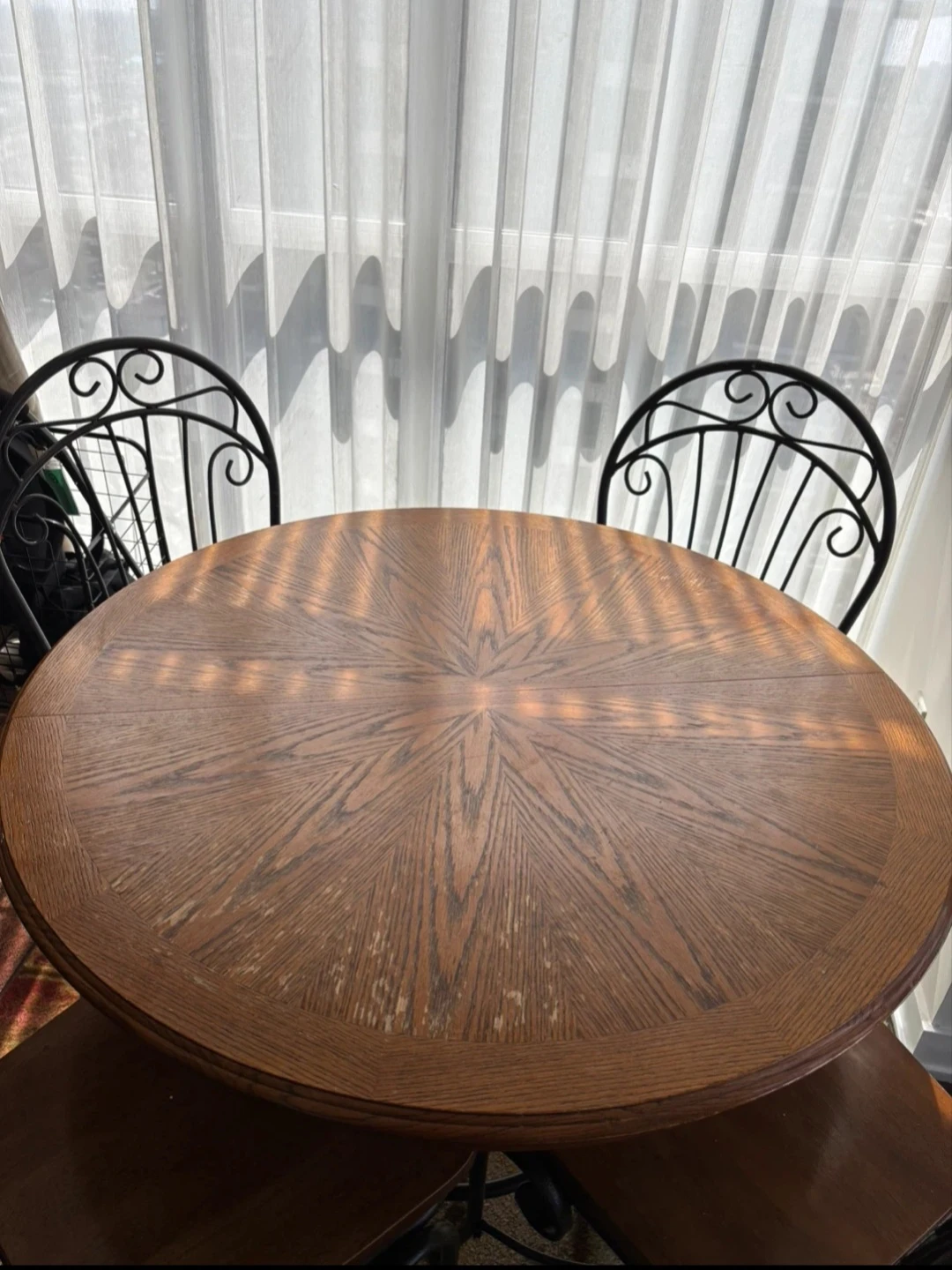 5-Piece Wood & Metal Round Dining Set - photo 3