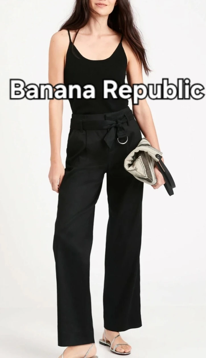 Linen Banana Republic  Wide-Leg Pants
