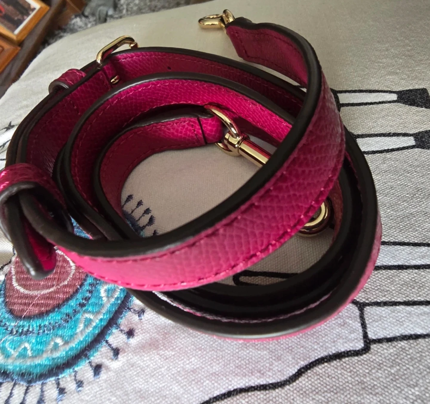 Coach Crossbody Strap - Pink Leather