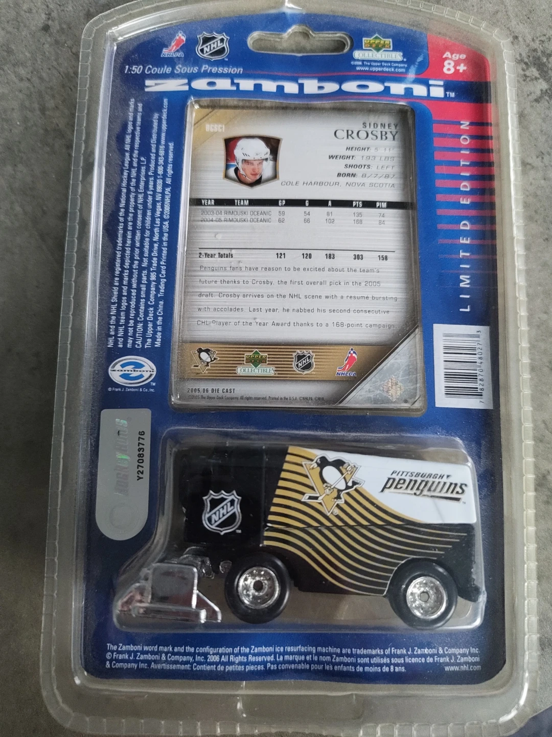 Rookie year Zamboni Sidney Crosby 1:50 Scale Limited Edition - photo 2