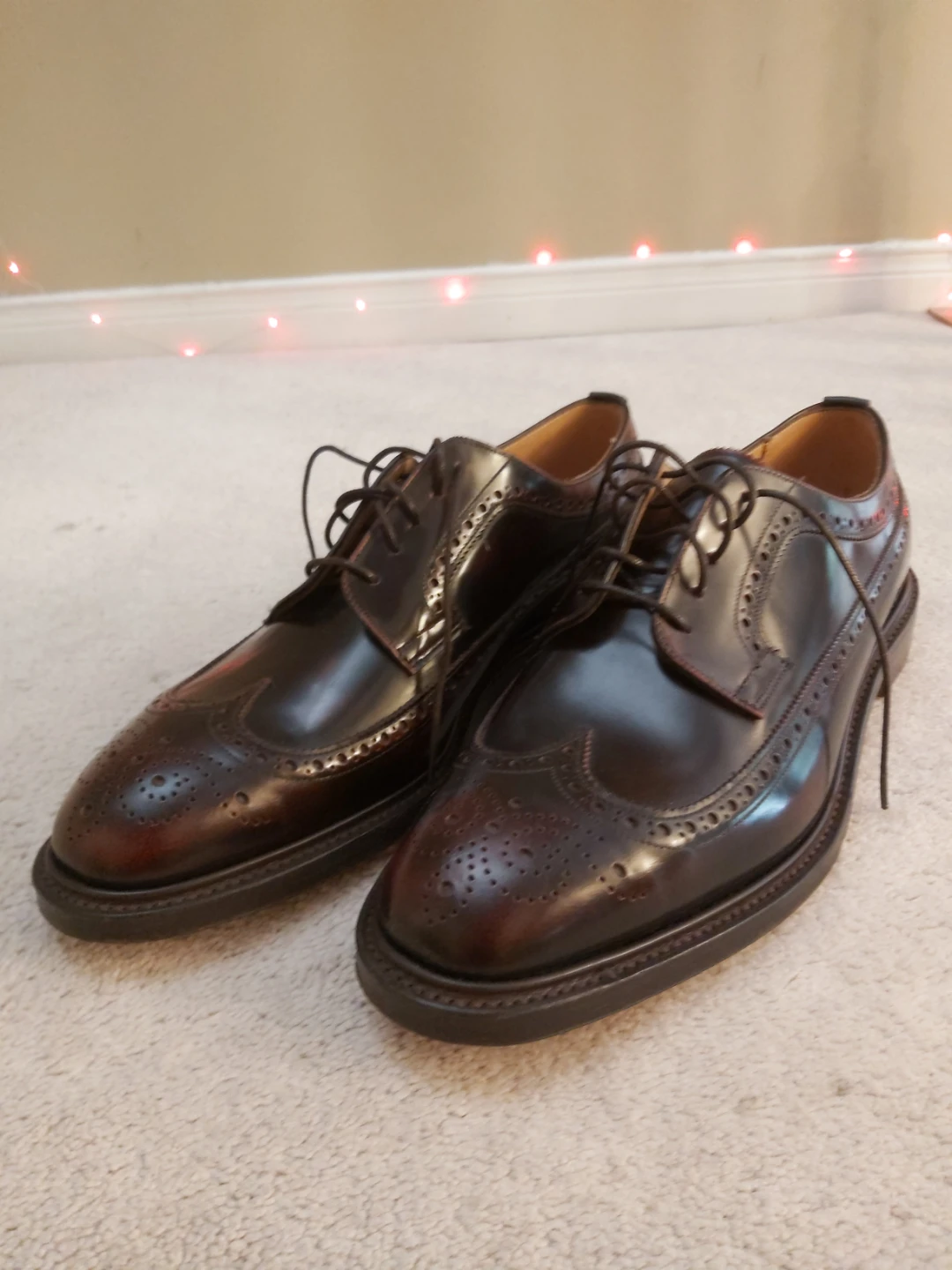 NEW 9.5 Matthew Dack Handmade Wingtip Brogue Dress Shoes