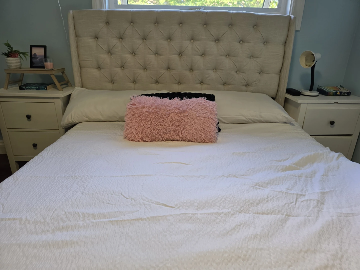 Tufted Wingback Headboard and a pair of boxes - photo 3