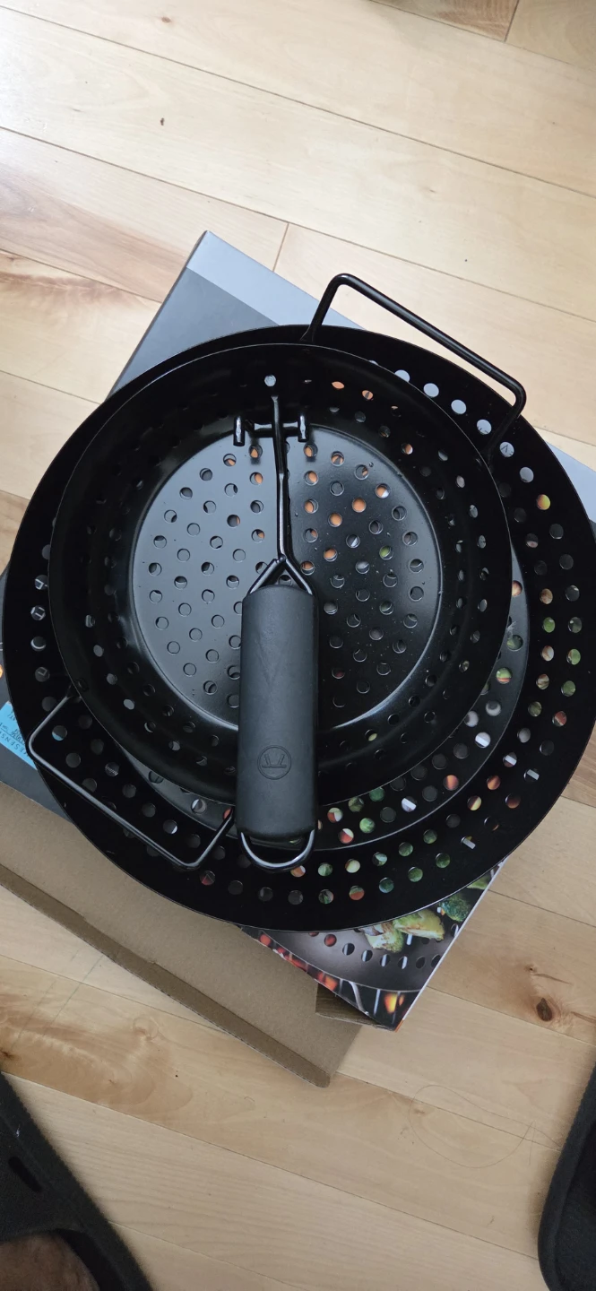 Outset Set of 2 BBQ Wok and Skillet with Removable Handle - photo 2