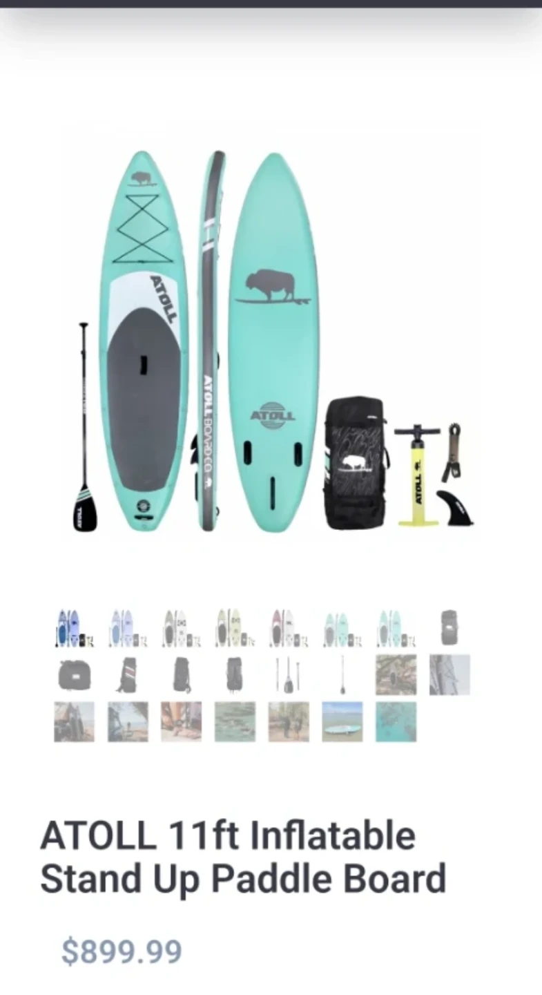 Atoll 11' Aquamarine Inflatable Stand Up Paddle Board - photo 2