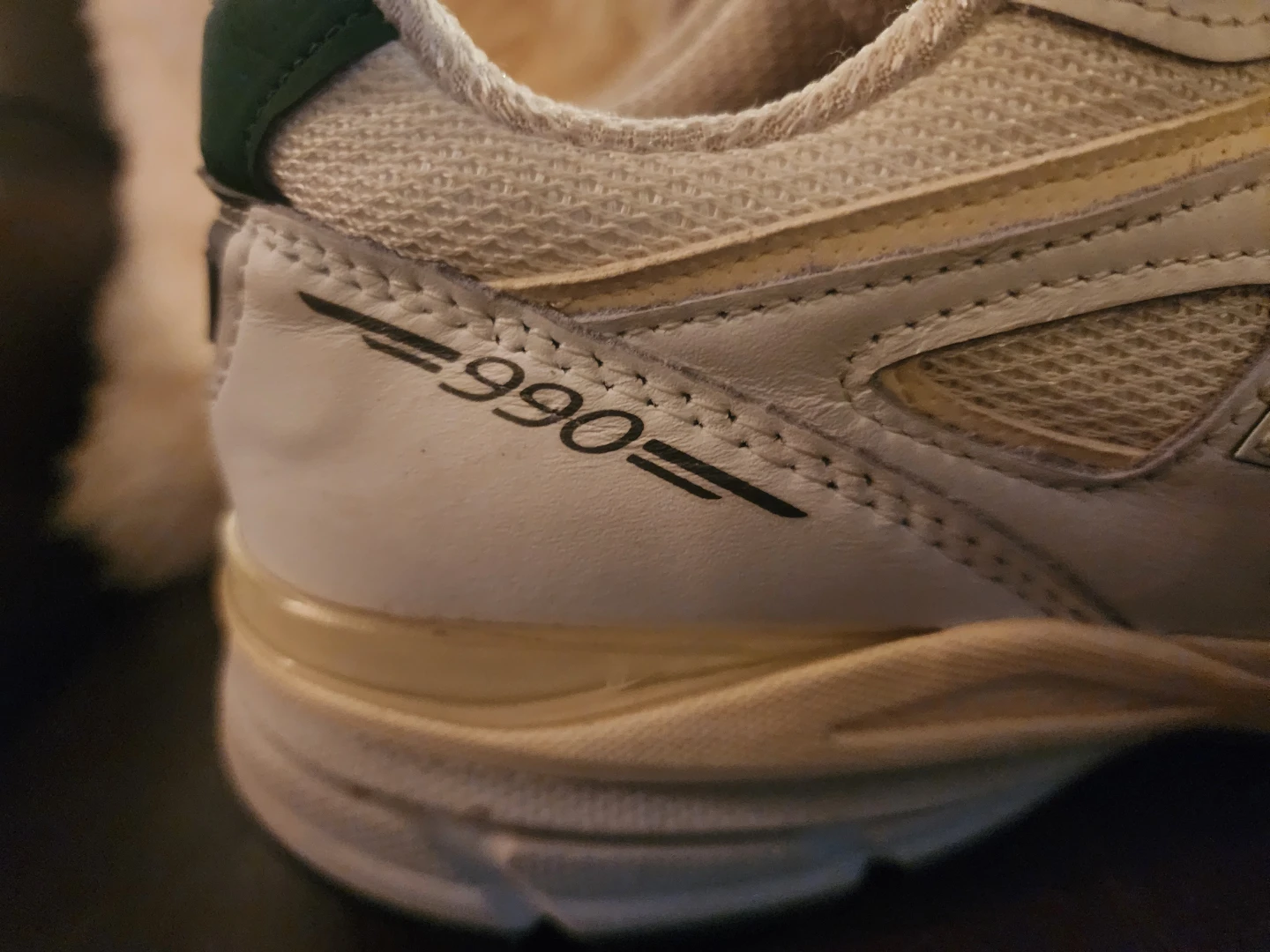 New Balance 990v4 x Teddy Santis "Calcium / Forest Green" Size 9 - photo 3