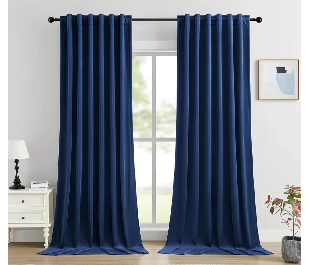 Dreaming Casa Royal Blue Velvet Curtains - 96" L