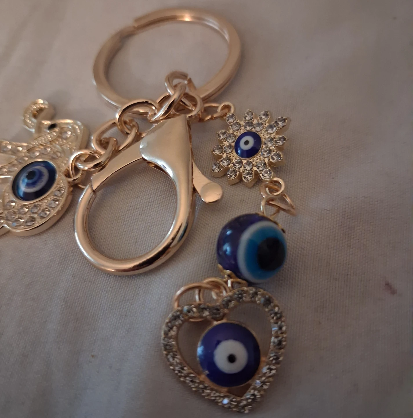 Gold Evil Eye Elephant Keychain - photo 4