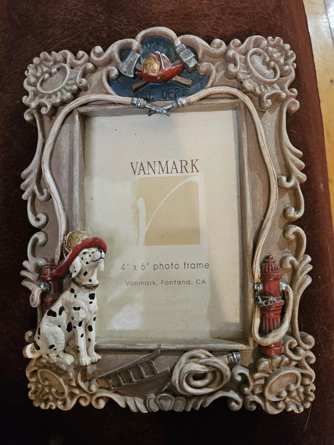 Vanmark Firefighter Dog Photo Frame 4" x 6"