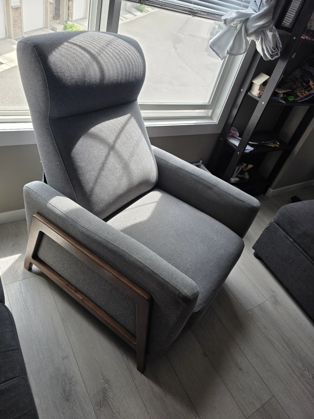 Grey Fabric Recliner Chair