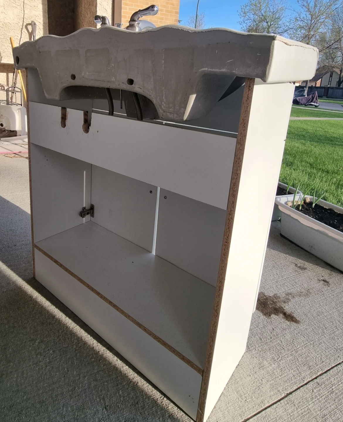 White Vanity Sink with Cabinet - photo 4