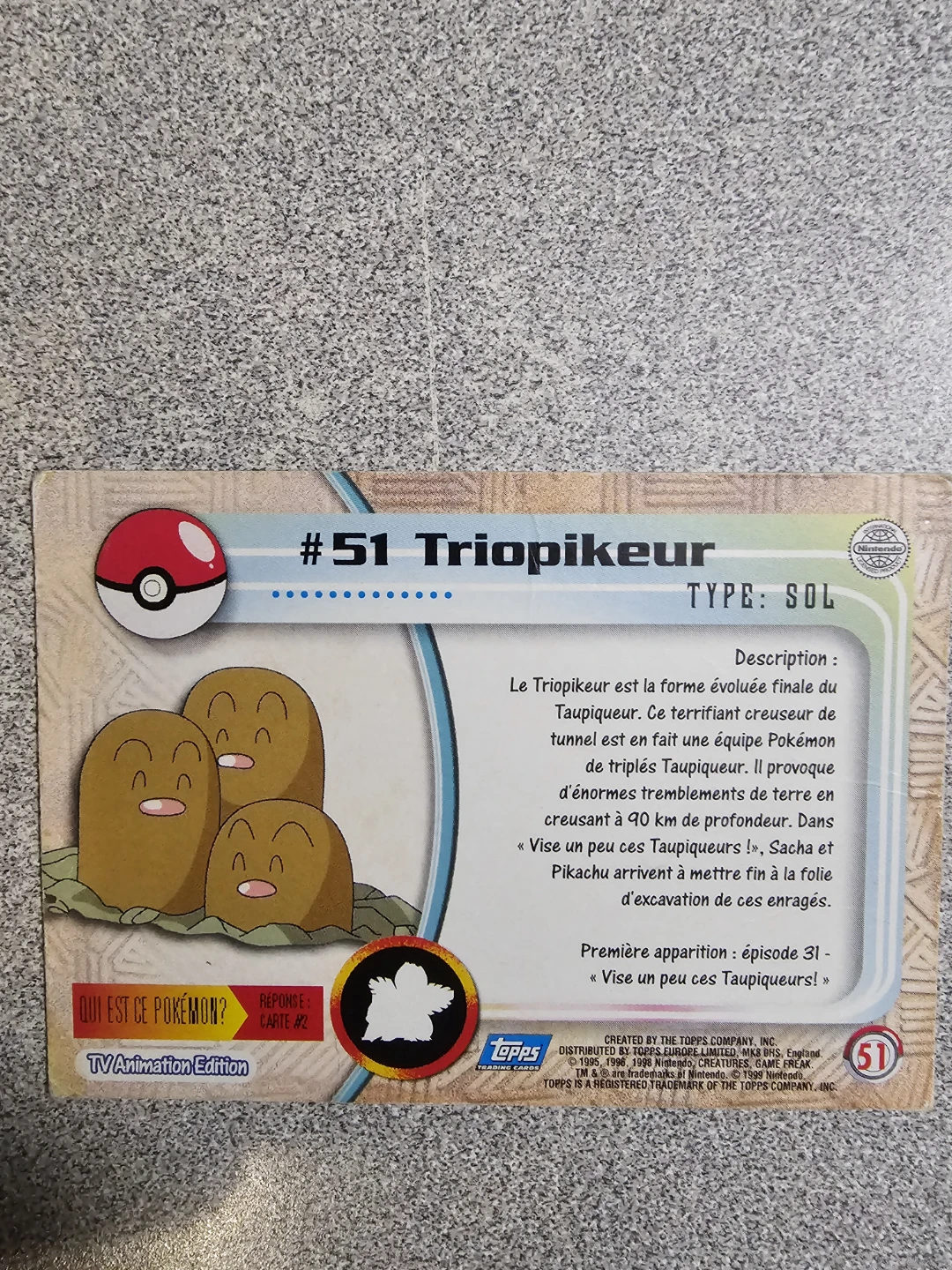 #51 Triopikeur Pokémon Card - photo 2