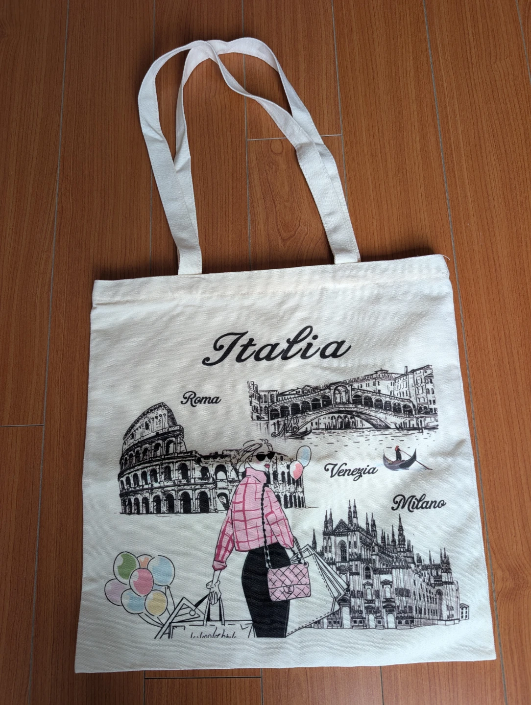 Canvas Tote Bag with Italian City Designs