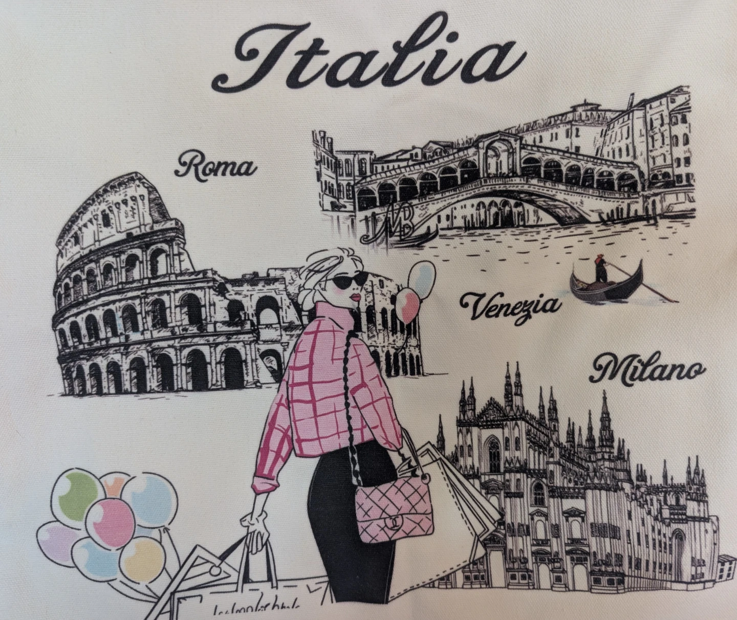 Canvas Tote Bag with Italian City Designs - photo 2